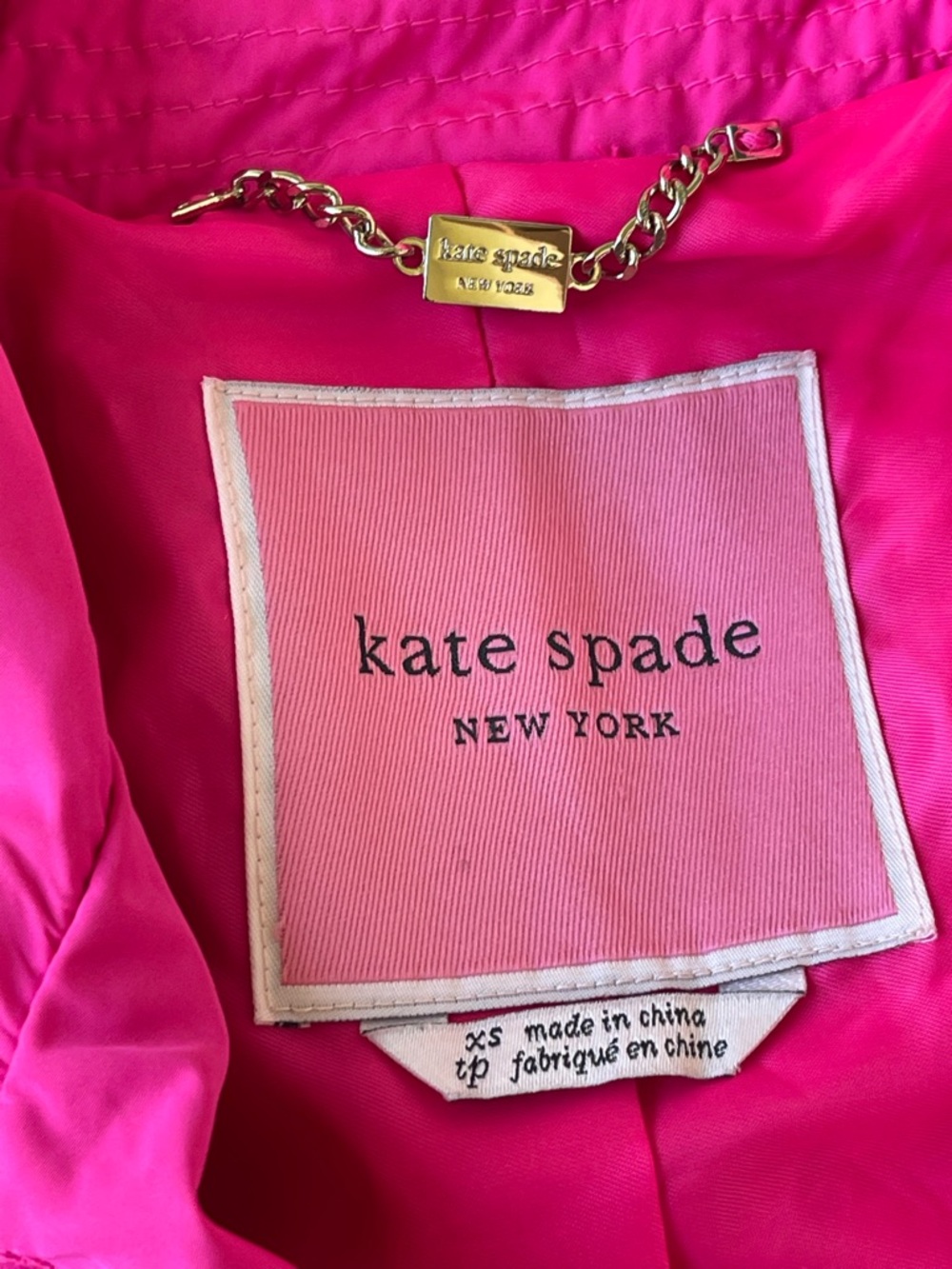 kate spade Vibrant Hot Pink Double-Breasted Trench Coat - Picture 7 of 11